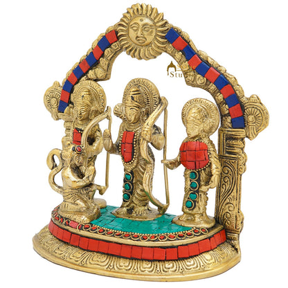 Brass Small Ram Darbar Family Idol Home Pooja Room Décor Showpiece Statue 7" by vendor-unknown - Hindu Gods (View 4)