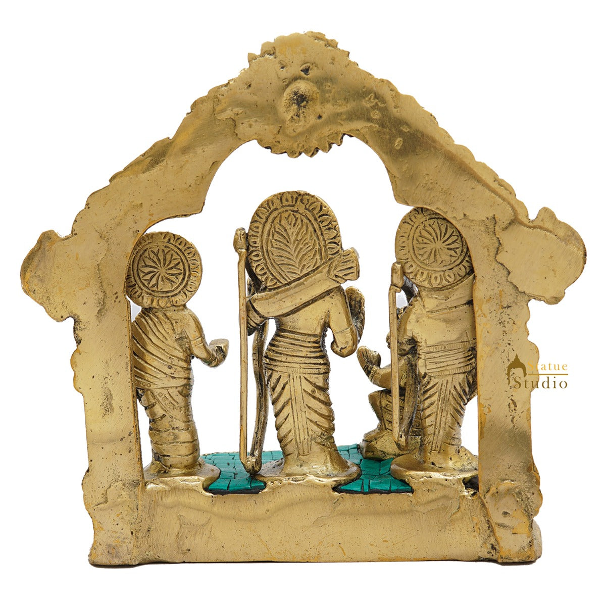 Brass Small Ram Darbar Family Idol Home Pooja Room Décor Showpiece Statue 7" - Image 6