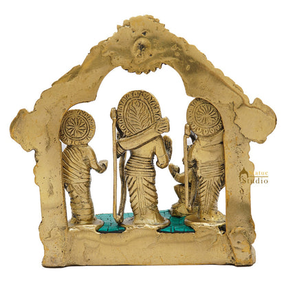 Brass Small Ram Darbar Family Idol Home Pooja Room Décor Showpiece Statue 7" by vendor-unknown - Hindu Gods (View 6)