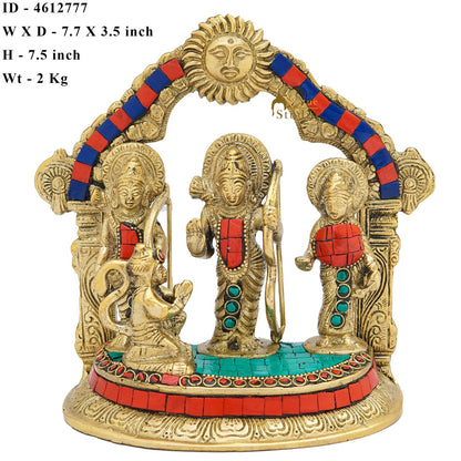Brass Small Ram Darbar Family Idol Home Pooja Room Décor Showpiece Statue 7" by vendor-unknown - Hindu Gods (View 8)