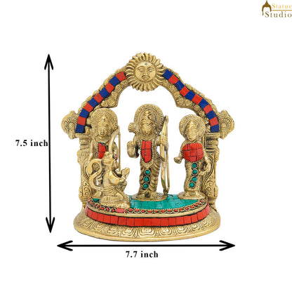 Brass Small Ram Darbar Family Idol Home Pooja Room Décor Showpiece Statue 7" by vendor-unknown - Hindu Gods (View 7)