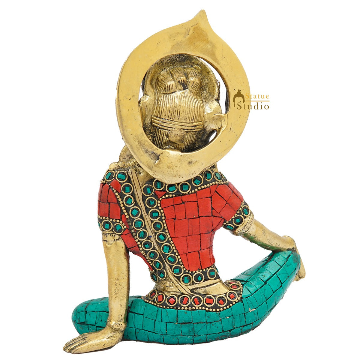 Brass Lord Indra Dev Idol Home Puja Room Décor Lucky Statue Showpiece 7" - Image 6