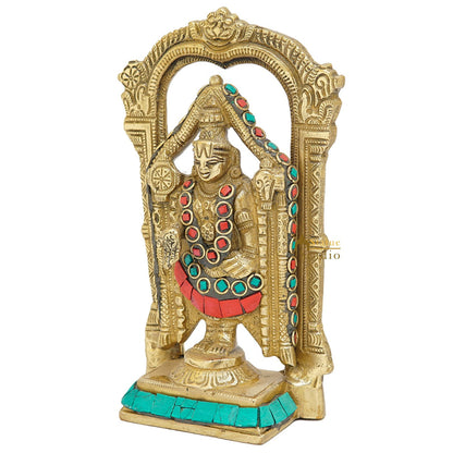 Brass Tirupathi Balaji Venkateshvara Idol Home Pooja Temple Décor Statue 6" by vendor-unknown - Gifting (View 4)