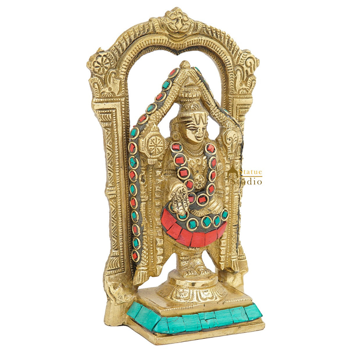 Brass Tirupathi Balaji Venkateshvara Idol Home Pooja Temple Décor Statue 6"