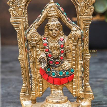 Brass Tirupathi Balaji Venkateshvara Idol Home Pooja Temple Décor Statue 6" by vendor-unknown - Gifting (View 2)
