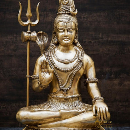 Brass Large Mahadev Lord Shiva Idol Showpiece For Home Office Decor 3 Feet by vendor-unknown - Hindu Gods (View 2)