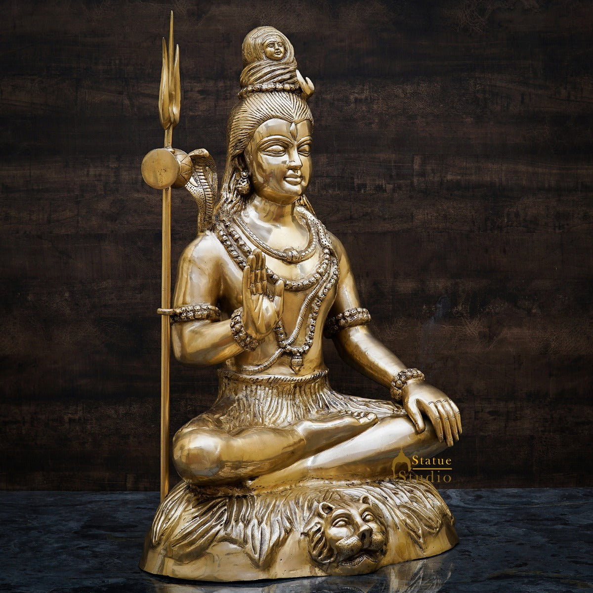 Brass Large Mahadev Lord Shiva Idol Showpiece For Home Office Decor 3 Feet - Image 4