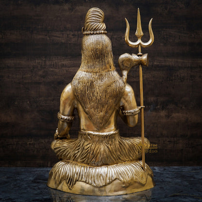 Brass Large Mahadev Lord Shiva Idol Showpiece For Home Office Decor 3 Feet by vendor-unknown - Hindu Gods (View 5)