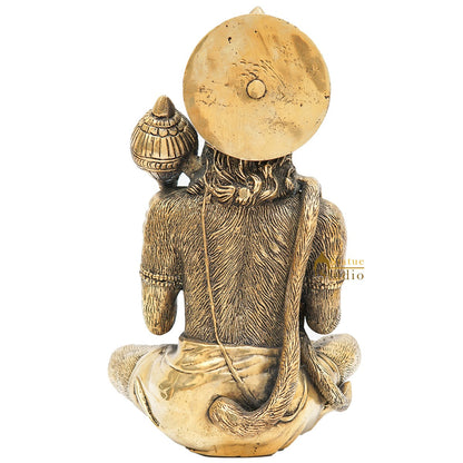 Brass Hanuman Idol Home Office Pooja Room Decor Gift Statue 11 Inch by vendor-unknown - Hindu Gods (View 6)