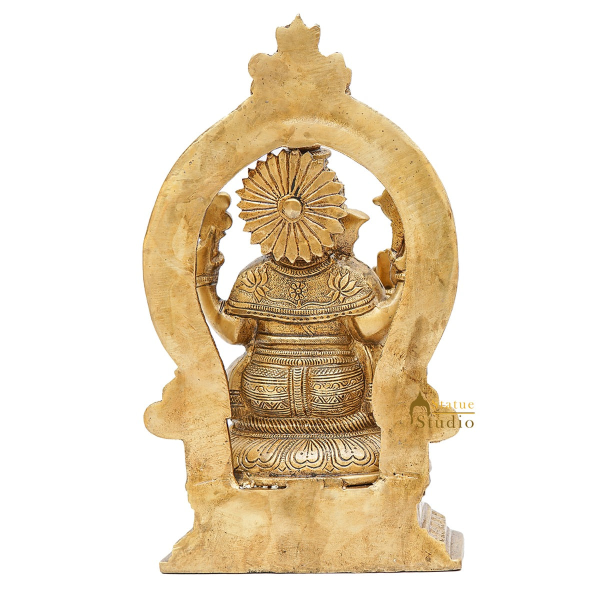 Brass Ganesha Idol Diwali Pooja Room Home Décor Gift Ganpati Statue 11"