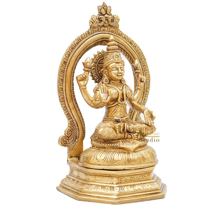 Brass Lakshmi Idol Diwali Pooja Room Home Décor Gift Laxmi Statue 11" by vendor-unknown - Hindu Gods (View 5)