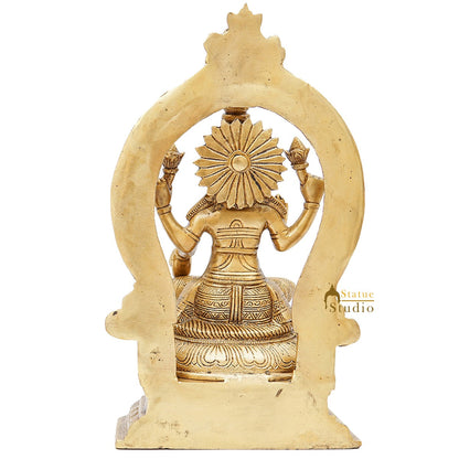 Brass Lakshmi Idol Diwali Pooja Room Home Décor Gift Laxmi Statue 11" by vendor-unknown - Hindu Gods (View 6)