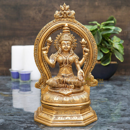 Brass Lakshmi Idol Diwali Pooja Room Home Décor Gift Laxmi Statue 11" by vendor-unknown - Hindu Gods
