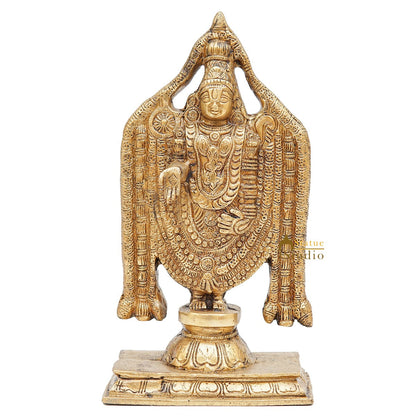 Brass Tirupathi Balaji Venkateshvara Idol Home Pooja Temple Décor Statue 10" by vendor-unknown - Gifting (View 3)