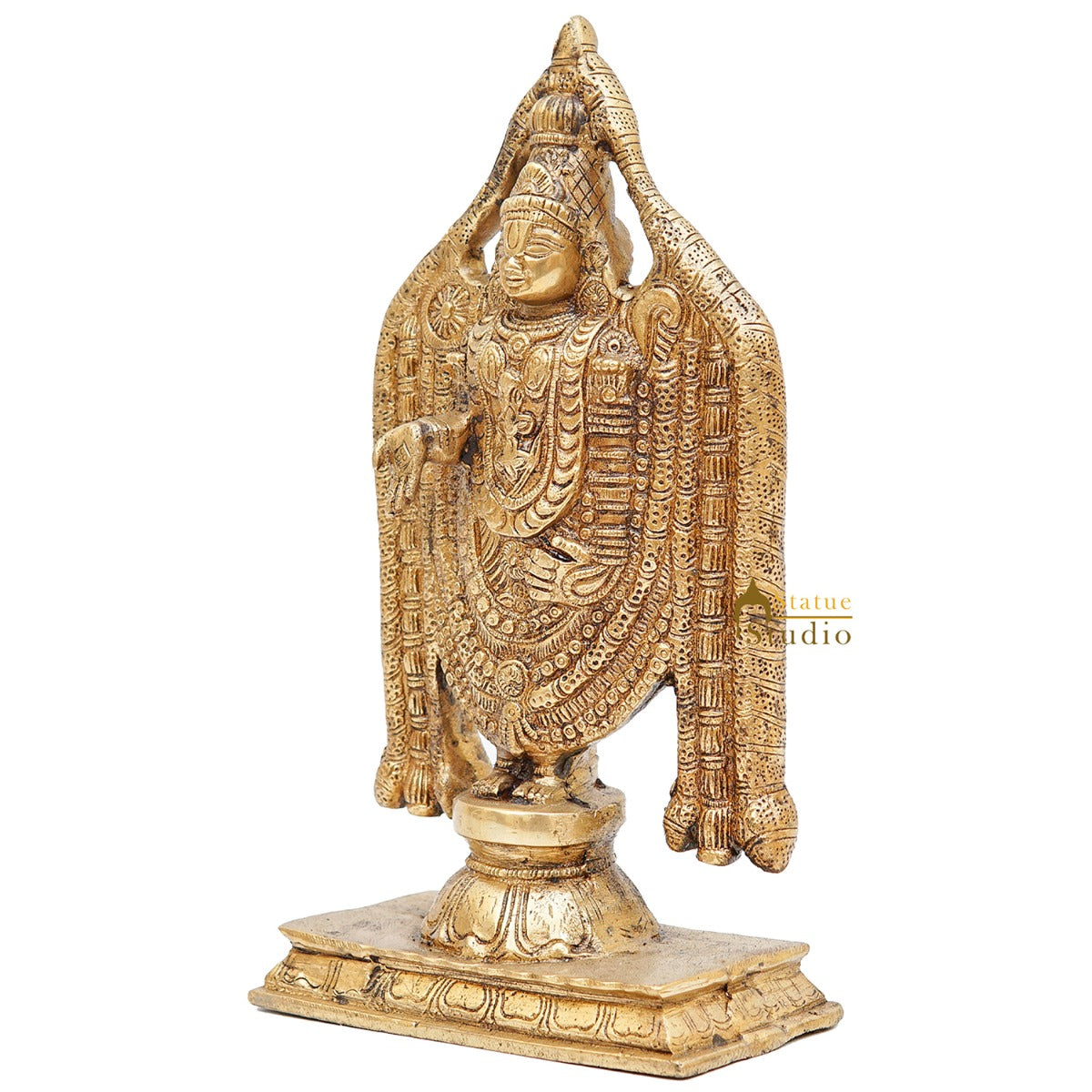 Brass Tirupathi Balaji Venkateshvara Idol Home Pooja Temple Décor Statue 10" - Image 5