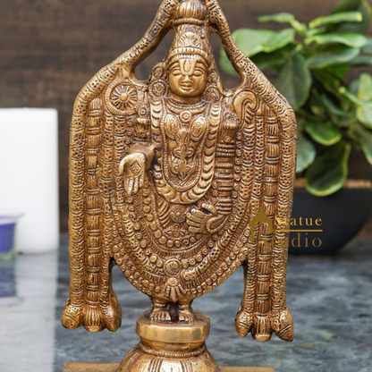 Brass Tirupathi Balaji Venkateshvara Idol Home Pooja Temple Décor Statue 10" by vendor-unknown - Gifting (View 2)