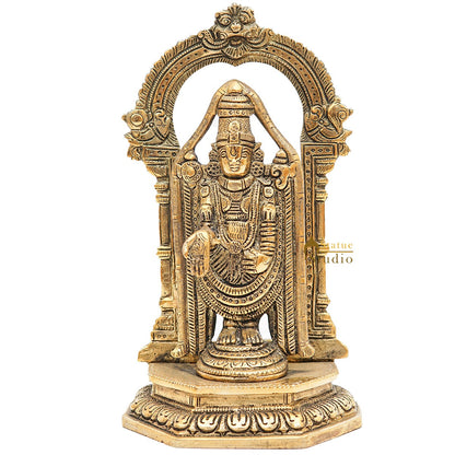 Brass Tirupathi Balaji Venkateshvara Idol Home Pooja Temple Décor Statue 9" by vendor-unknown - Gifting (View 3)