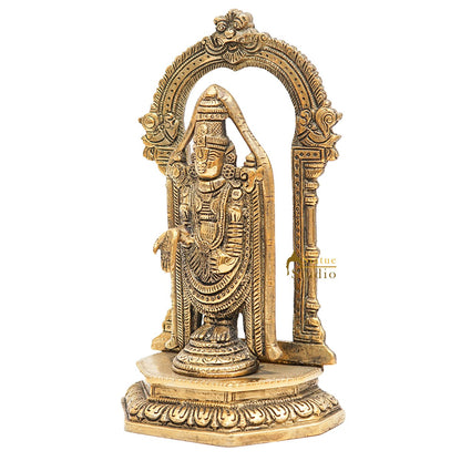 Brass Tirupathi Balaji Venkateshvara Idol Home Pooja Temple Décor Statue 9" by vendor-unknown - Gifting (View 4)