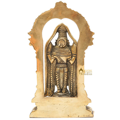 Brass Tirupathi Balaji Venkateshvara Idol Home Pooja Temple Décor Statue 9" by vendor-unknown - Gifting (View 6)