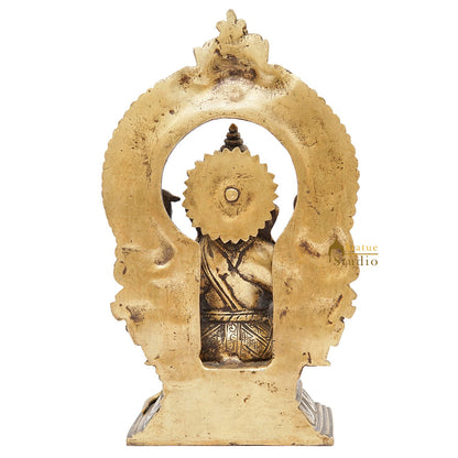 Brass Ganesha Statue Ganpati Idol Temple Home Décor For Diwali Puja Gift Showpiece 12" by vendor-unknown - Products (View 6)