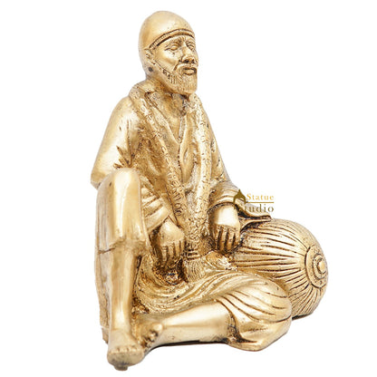 Brass Sai Baba Idol Home Temple Pooja Room Décor Statue Showpiece 5" by vendor-unknown - Hindu Gods (View 4)