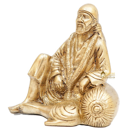 Brass Sai Baba Idol Home Temple Pooja Room Décor Statue Showpiece 5" by vendor-unknown - Hindu Gods (View 5)