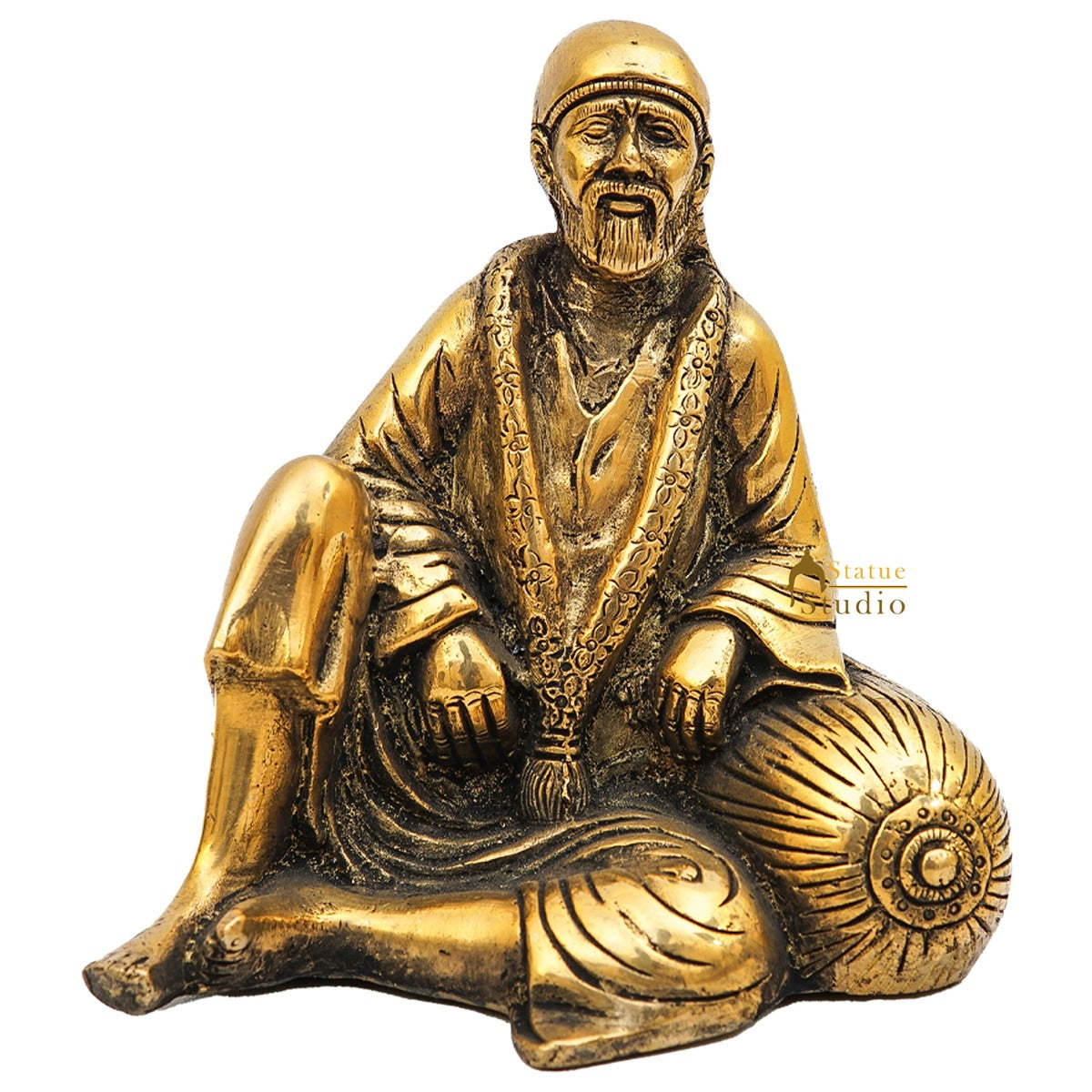 Brass Sai Baba Idol Home Temple Pooja Room Décor Statue Showpiece 5" - Image 3