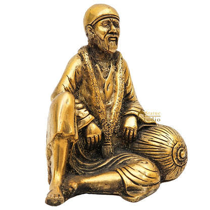 Brass Sai Baba Idol Home Temple Pooja Room Décor Statue Showpiece 5" by vendor-unknown - Hindu Gods (View 4)