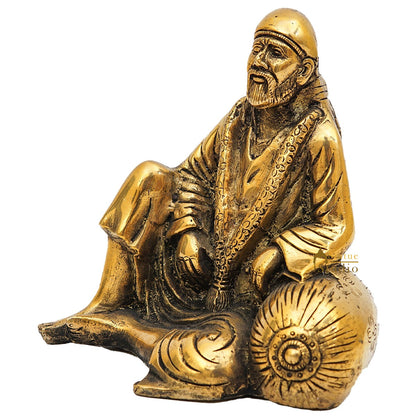 Brass Sai Baba Idol Home Temple Pooja Room Décor Statue Showpiece 5" by vendor-unknown - Hindu Gods (View 5)