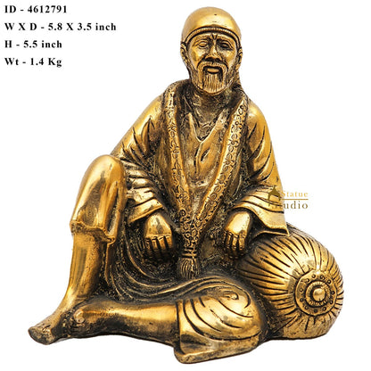 Brass Sai Baba Idol Home Temple Pooja Room Décor Statue Showpiece 5" by vendor-unknown - Hindu Gods (View 8)