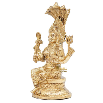 Brass South Indian Goddess Mariamman Religious Puja Décor Idol Statue 10" by vendor-unknown - Hindu Gods (View 4)