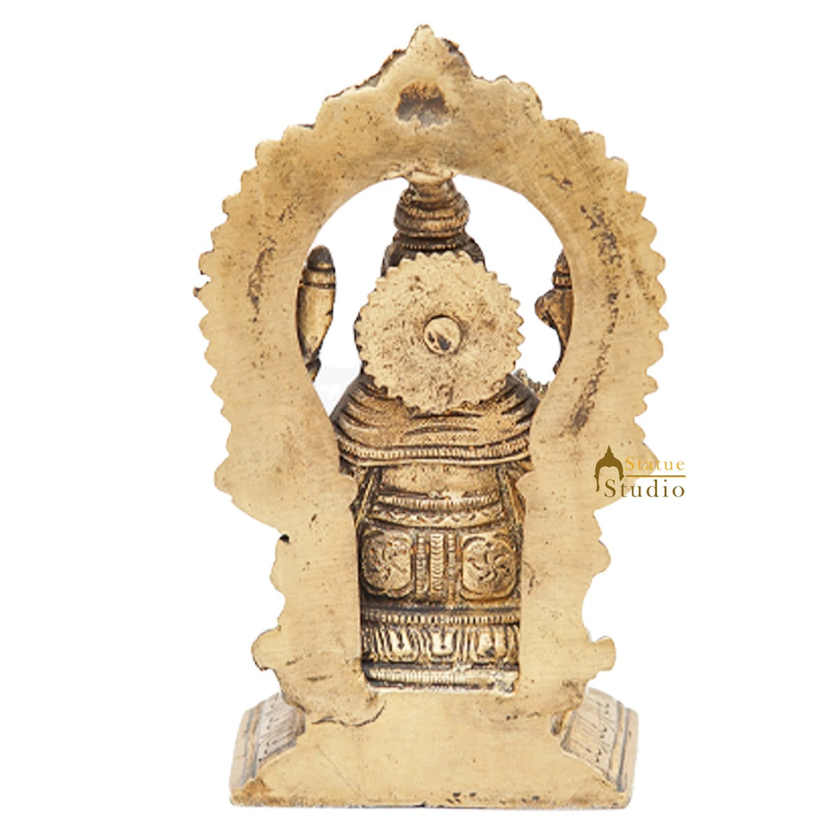 Brass Ganesha Statue Ganpati Idol Home Pooja Office Décor Diwali Gift Idol 6.5"