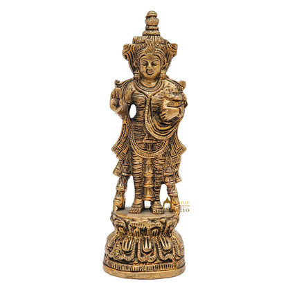 Brass Rare Standing Radha Idol Small Home Puja Room Décor Statue 7.5" by vendor-unknown - Hindu Gods (View 3)