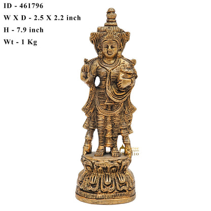 Brass Rare Standing Radha Idol Small Home Puja Room Décor Statue 7.5" by vendor-unknown - Hindu Gods (View 8)