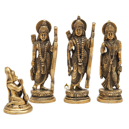 Brass Small Ram Darbar Family Idol Home Pooja Room Décor Showpiece Statue 7" by vendor-unknown - Hindu Gods (View 3)