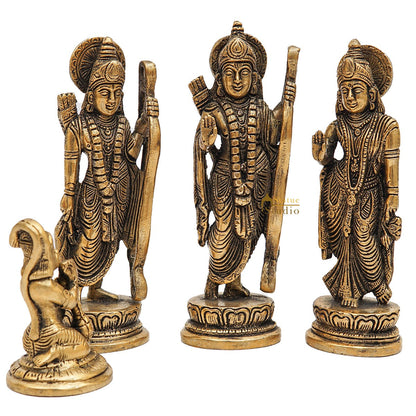 Brass Small Ram Darbar Family Idol Home Pooja Room Décor Showpiece Statue 7" by vendor-unknown - Hindu Gods (View 4)