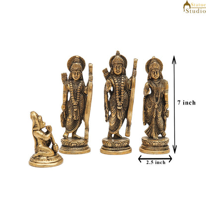 Brass Small Ram Darbar Family Idol Home Pooja Room Décor Showpiece Statue 7" by vendor-unknown - Hindu Gods (View 6)