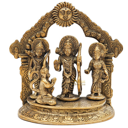 Brass Small Ram Darbar Family Idol Home Pooja Room Décor Showpiece Statue 7" by vendor-unknown - Hindu Gods (View 3)