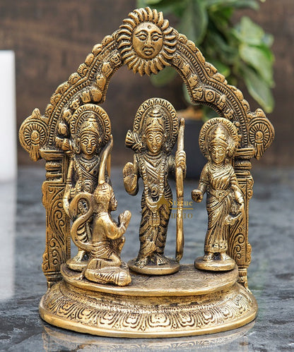 Brass Small Ram Darbar Family Idol Home Pooja Room Décor Showpiece Statue 7" by vendor-unknown - Hindu Gods (View 2)
