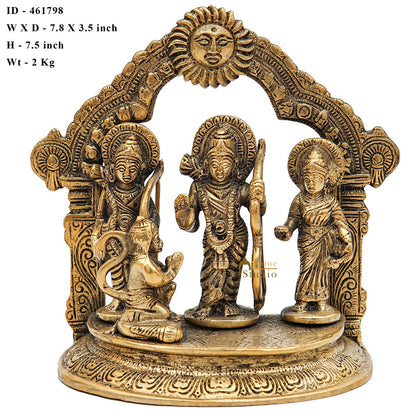 Brass Small Ram Darbar Family Idol Home Pooja Room Décor Showpiece Statue 7" by vendor-unknown - Hindu Gods (View 8)