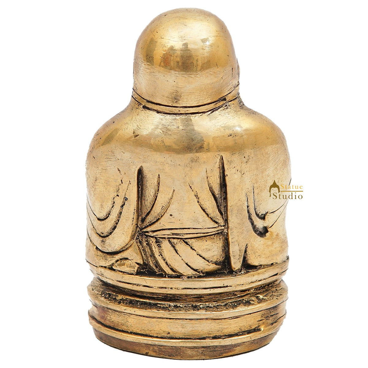 Brass Laughing Happy Buddha Idol Small Showpiece Fengshui Vastu Décor 5 Inch - Image 6