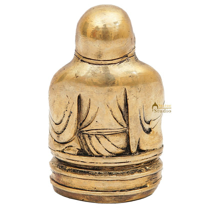 Brass Laughing Happy Buddha Idol Small Showpiece Fengshui Vastu Décor 5 Inch by vendor-unknown - Buddha (View 6)