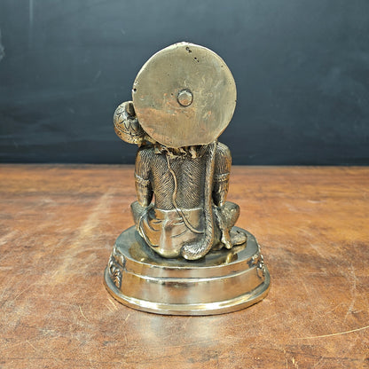 Brass Blessing Hanuman Idol Antique Finish 7 Inch by vendor-unknown - Hindu Gods (View 6)