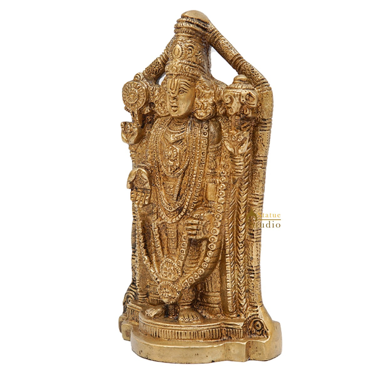 Brass Tirupathi Balaji Venkateshvara Idol Home Pooja Temple Décor Statue 7" - Image 5