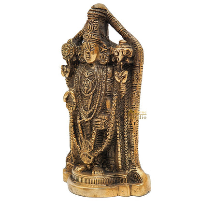 Brass Tirupathi Balaji Venkateshvara Idol Home Pooja Temple Décor Statue 7" by vendor-unknown - Gifting (View 5)
