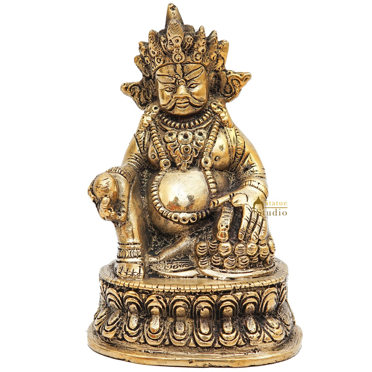 Brass Lord Of Wealth Kubera Lucky Feng Shui Vastu Home Office Décor Statue Gift Showpiece 6"