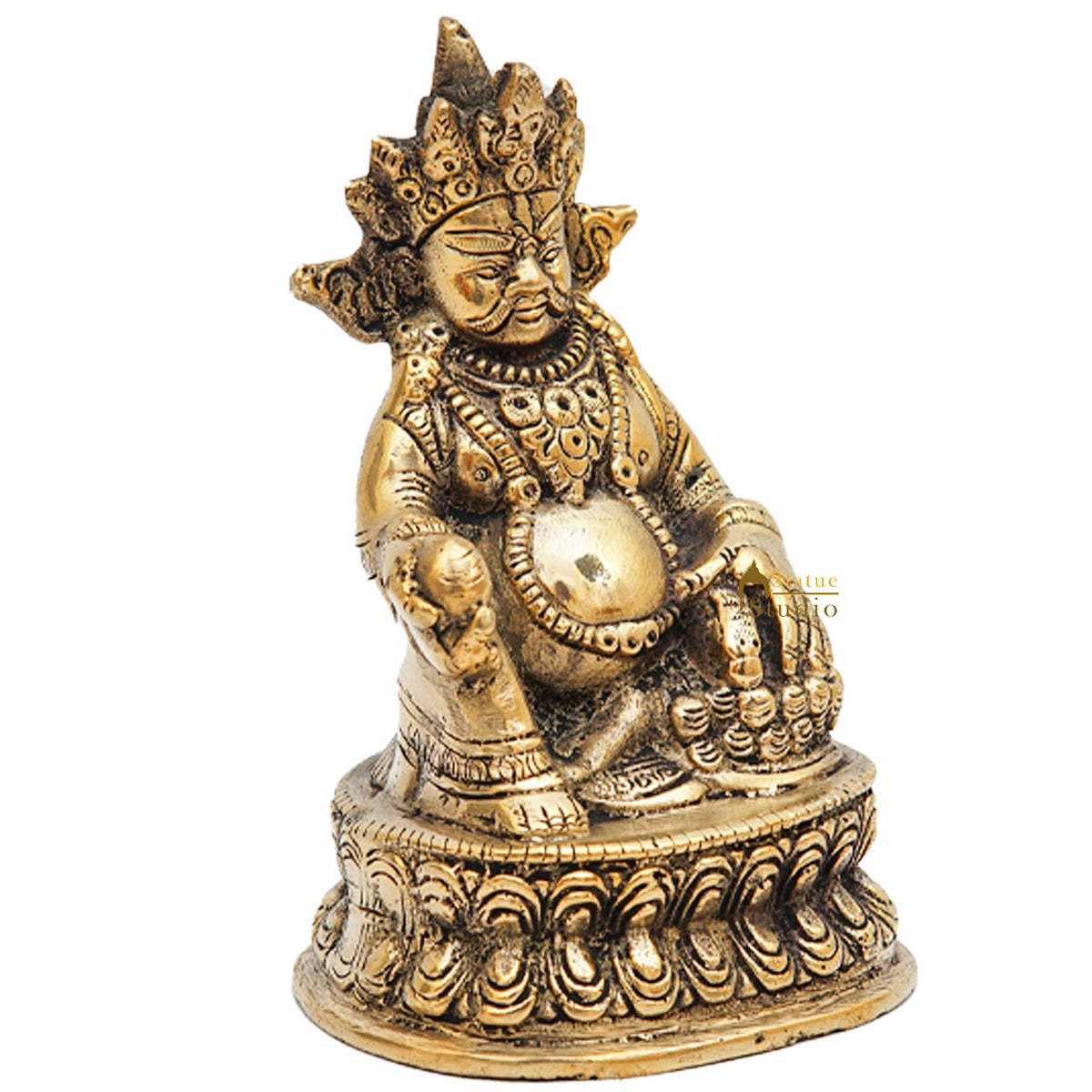 Brass Lord Of Wealth Kubera Lucky Feng Shui Vastu Home Office Décor Statue Gift Showpiece 6"