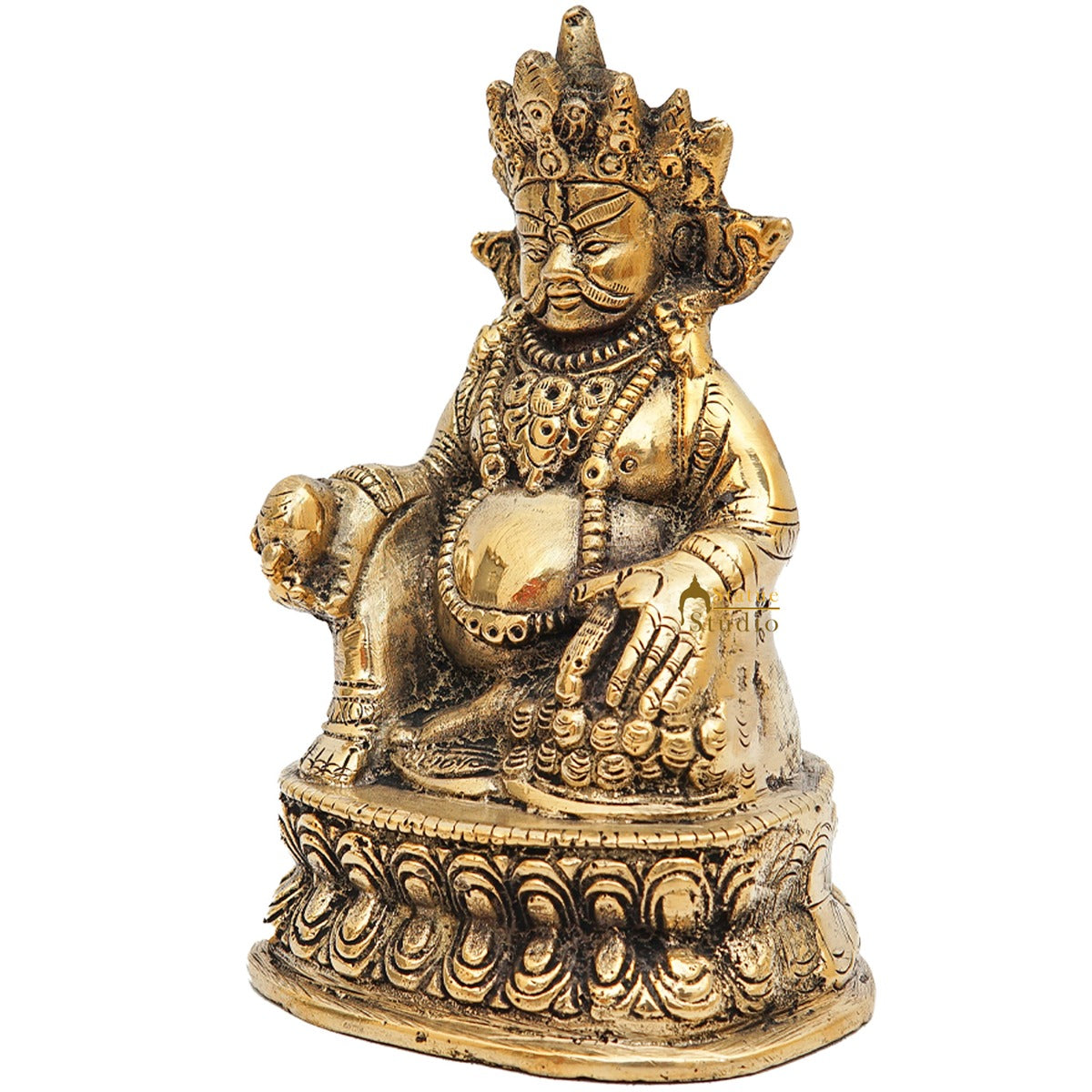 Brass Lord Of Wealth Kubera Lucky Feng Shui Vastu Home Office Décor Statue Gift Showpiece 6" - Image 4