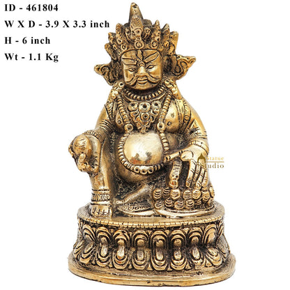 Brass Lord Of Wealth Kubera Lucky Feng Shui Vastu Home Office Décor Statue Gift Showpiece 6" by vendor-unknown - Hindu Gods (View 7)