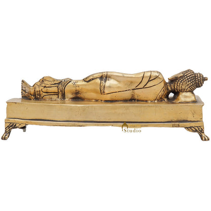 Brass Sleeping Buddha Rate Antique Showpiece For Home Office Décor Gift Idol 3" by vendor-unknown - Buddha (View 6)